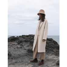 Load image into Gallery viewer, Korean version of the long-sleeved long wool coat
