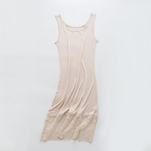 Load image into Gallery viewer, Stitching slim dress silk bottoming skirt comfortable sleeping skirt
