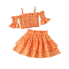 Load image into Gallery viewer, Summer skirt suit fashion suspenders solid color children&#39;s cake skirt
