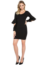 Load image into Gallery viewer, Jayla Dress - Mini body conscious dress with novelty cuffed bell
