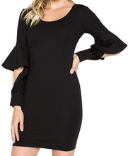 Load image into Gallery viewer, Jayla Dress - Mini body conscious dress with novelty cuffed bell
