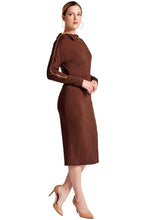 Load image into Gallery viewer, Josefa Asymmetric Dress -  Long sleeve convertible midi dress adorned
