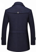 Load image into Gallery viewer, Mens Layered Collar Button Front Mid Length Coat
