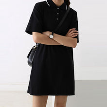 Load image into Gallery viewer, Summer fashion new style POLO collar student T-shirt dress
