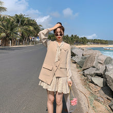 Load image into Gallery viewer, new fashion irregular vest external set of fragile skirt two-piece
