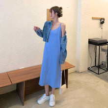 Load image into Gallery viewer, Summer bottoming skirt long crossing knee crash dress women tide
