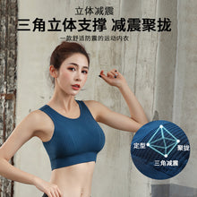 Load image into Gallery viewer, No steel ring breathable yoga vest running sports underwear seamless hollow beauty back shockproof gathered sports bra
