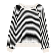 Load image into Gallery viewer, Han Xun striped round neck head sweater top
