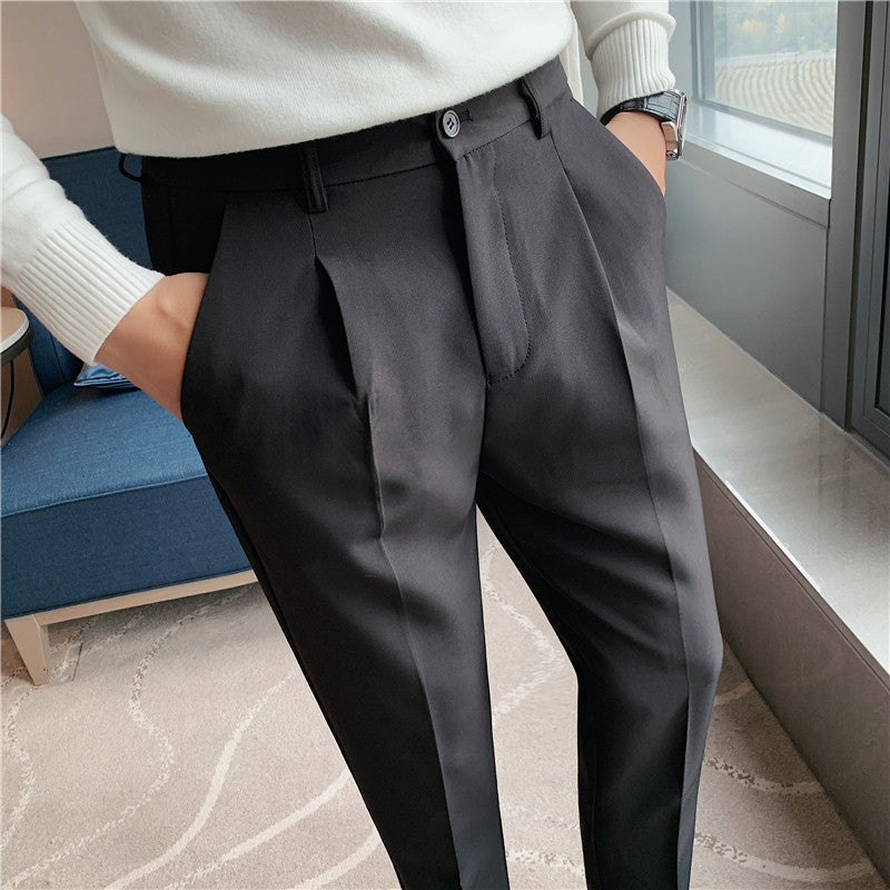 men's straight simple casual trousers