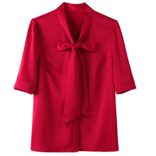 Load image into Gallery viewer, Long sleeve career satin shirt OL chiffon jacket female
