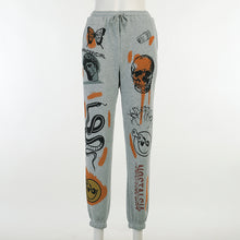 Load image into Gallery viewer, Multi-pattern printed straps thickened warm casual pants

