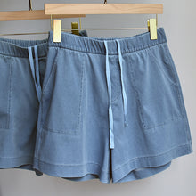 Load image into Gallery viewer, Denim shorts OL straight tube-like wide-leg pants high waist shorts
