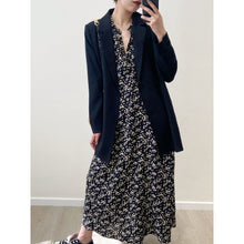 Load image into Gallery viewer, Round neck semi-gate lantern sleeve big a loose long skirt

