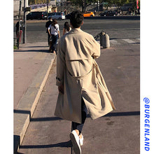 Load image into Gallery viewer, Retro long windbreaker male British wind spring and plug loose coat

