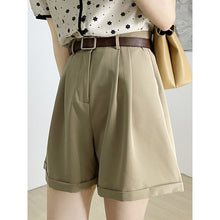 Load image into Gallery viewer, Suit pants pants high waist simple card loose slim harsh shorts
