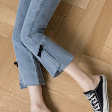 Load image into Gallery viewer, High waist nine pants slim female trousers foot shutage pants
