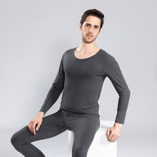 Load image into Gallery viewer, Men&#39;s thin V-neck cationic Delvet thermal set
