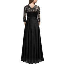 Load image into Gallery viewer, Round Neck Lace Long Skirt Evening Dress Women
