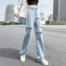 Load image into Gallery viewer, Breaking cave jeans female summer thin strands straight loose
