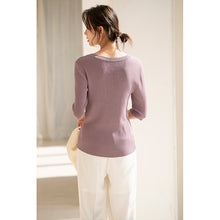 Load image into Gallery viewer, Summer Sweater of french middle sleeves Slim upper top
