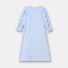 Load image into Gallery viewer, Home cotton pleated bubble sleeve dress three-color
