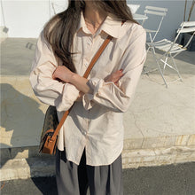 Load image into Gallery viewer, New Korean version of loose combing cotton wild shirt
