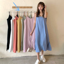 Load image into Gallery viewer, Summer bottoming skirt long crossing knee crash dress women tide
