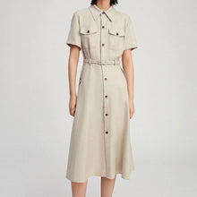 Load image into Gallery viewer, Summer new twill linen button dress
