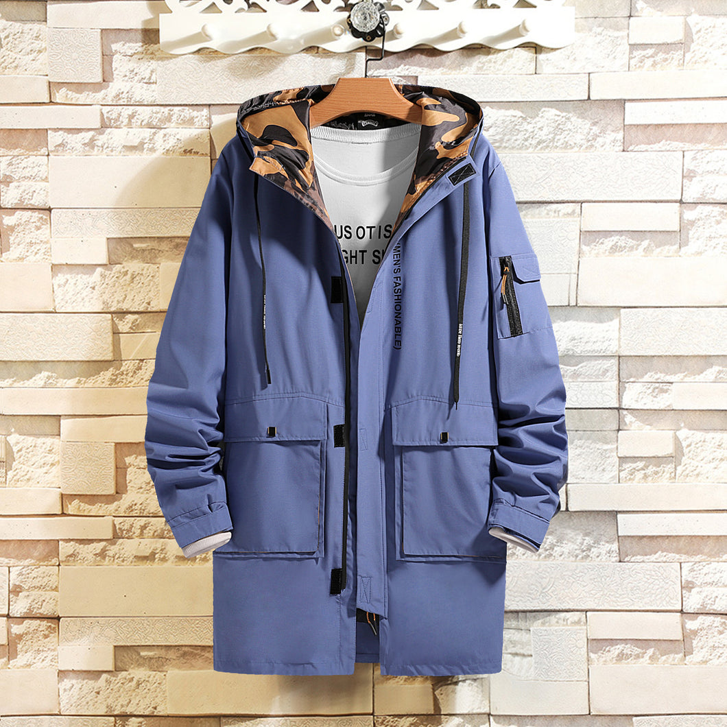 Men's windbreaker Korean version long jacket