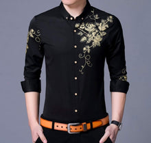 Load image into Gallery viewer, Mens Slim Fit Long Sleeve Floral Shirt
