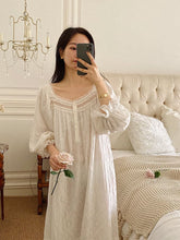 Load image into Gallery viewer, Vintage White Full Sleeve Nightgown Loungewear
