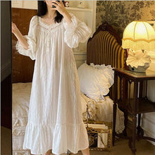 Load image into Gallery viewer, Vintage White Full Sleeve Nightgown Loungewear
